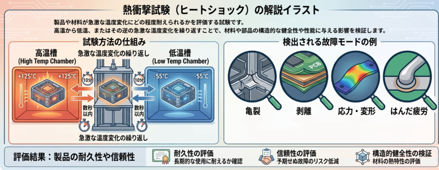 熱衝撃試験の解説イラスト