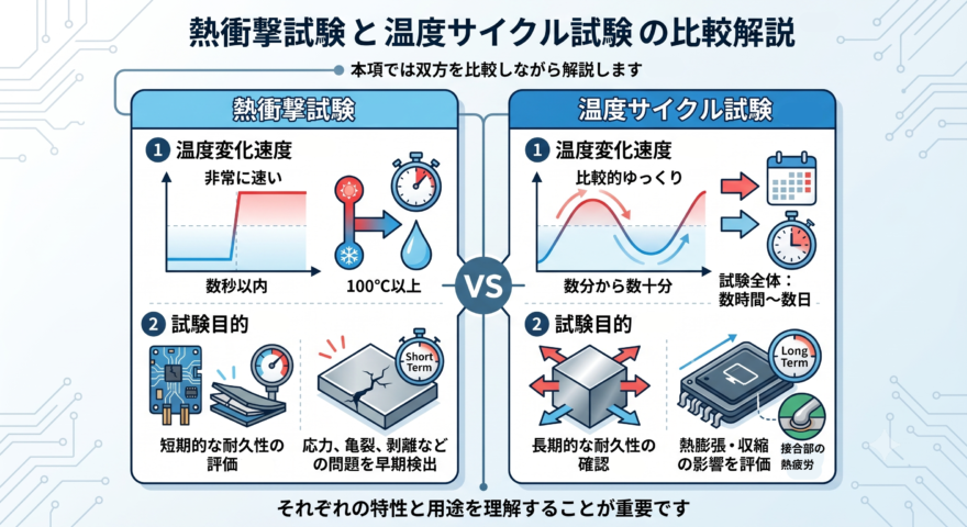 熱衝撃試験と温度サイクル試験の違い解説