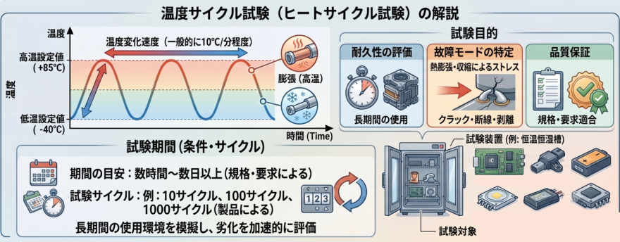 温度サイクル試験解説イラスト